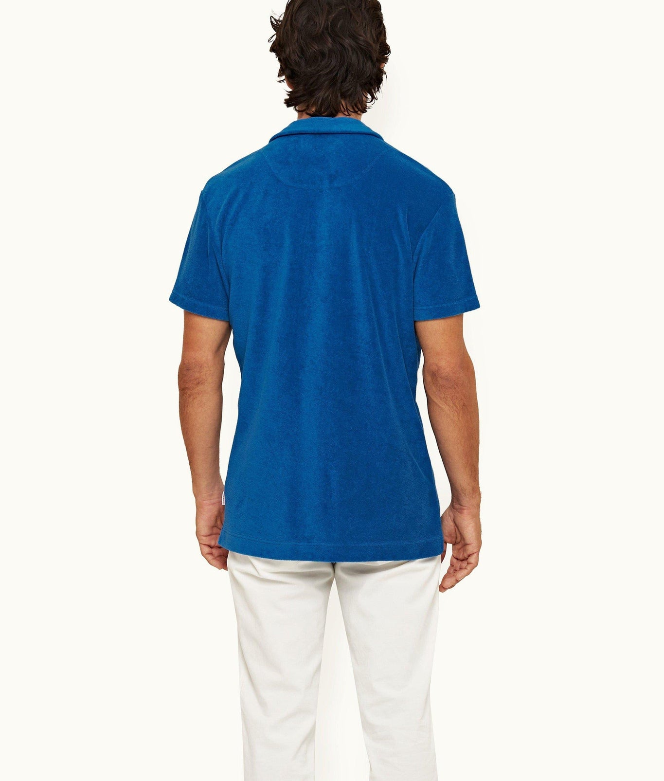 Terry Towelling Tailored Fit Towelling Resort Polo Shirt | Signal Blue