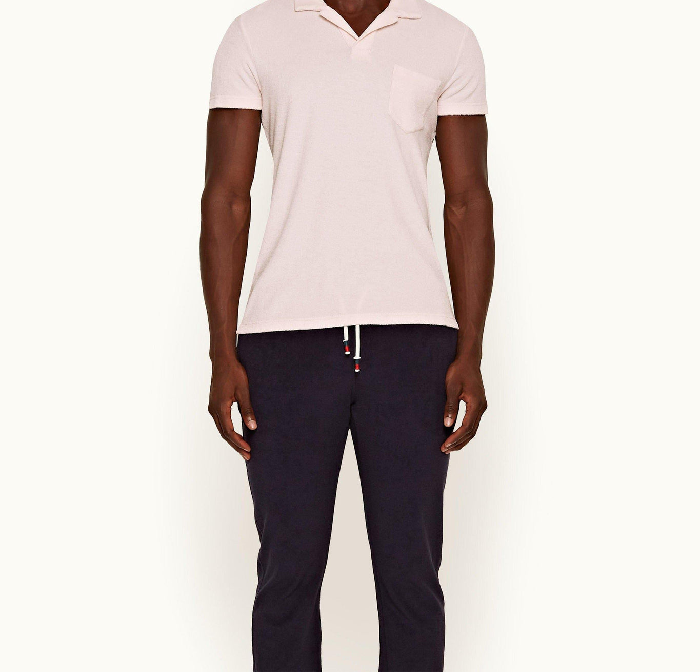 Terry Towelling Towelling Resort Polo Shirt | Shell Pink