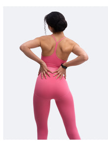 Thin Straps Seamless Sports Bra | Pink