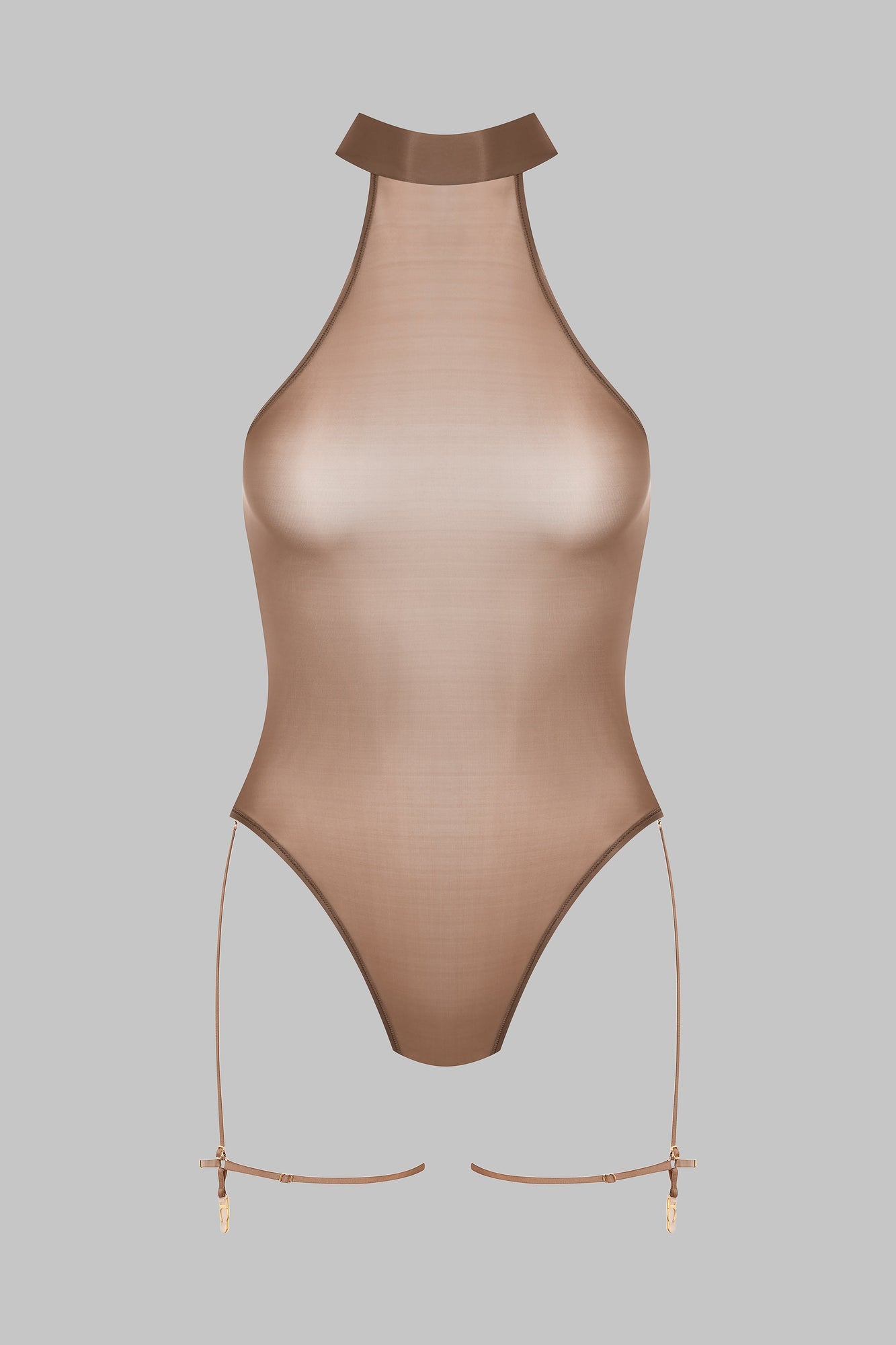 Halter Neck Thong Bodysuit - French Kiss Light | Mocha