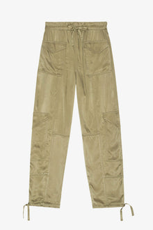 Trousers in Washed Satin | Aloe
