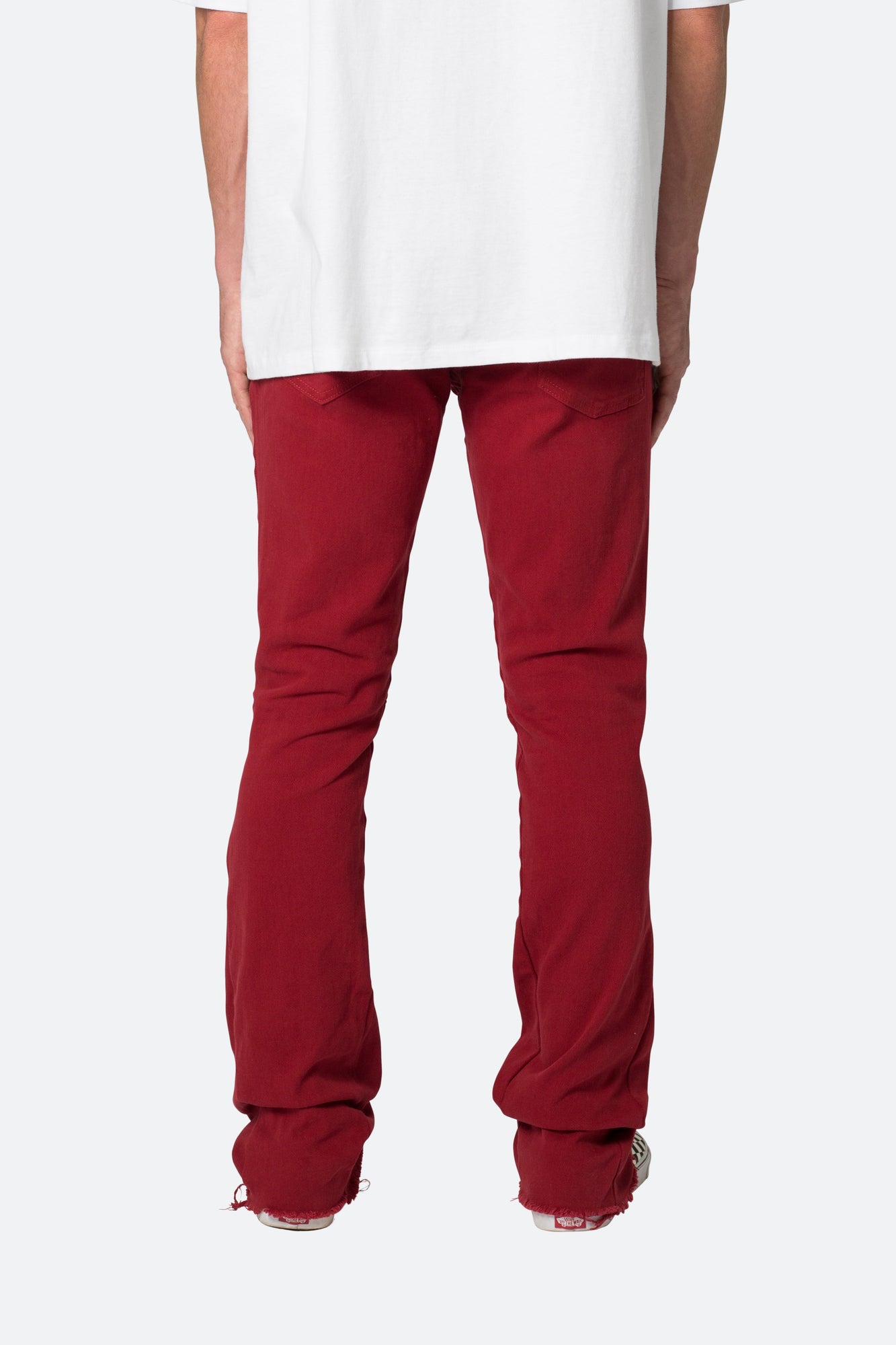 Twill Slim Stacked Pants | Burgundy