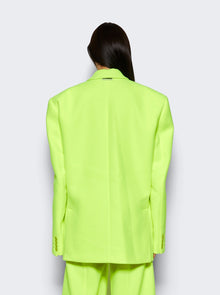Women | VETEMENTS | Fleece Tailored Blazer Jacket | Flurorescent Yellow