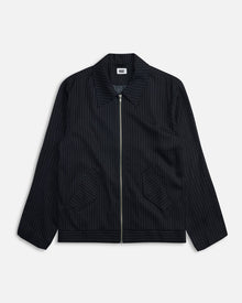 University Pinstripe Jacket | Black