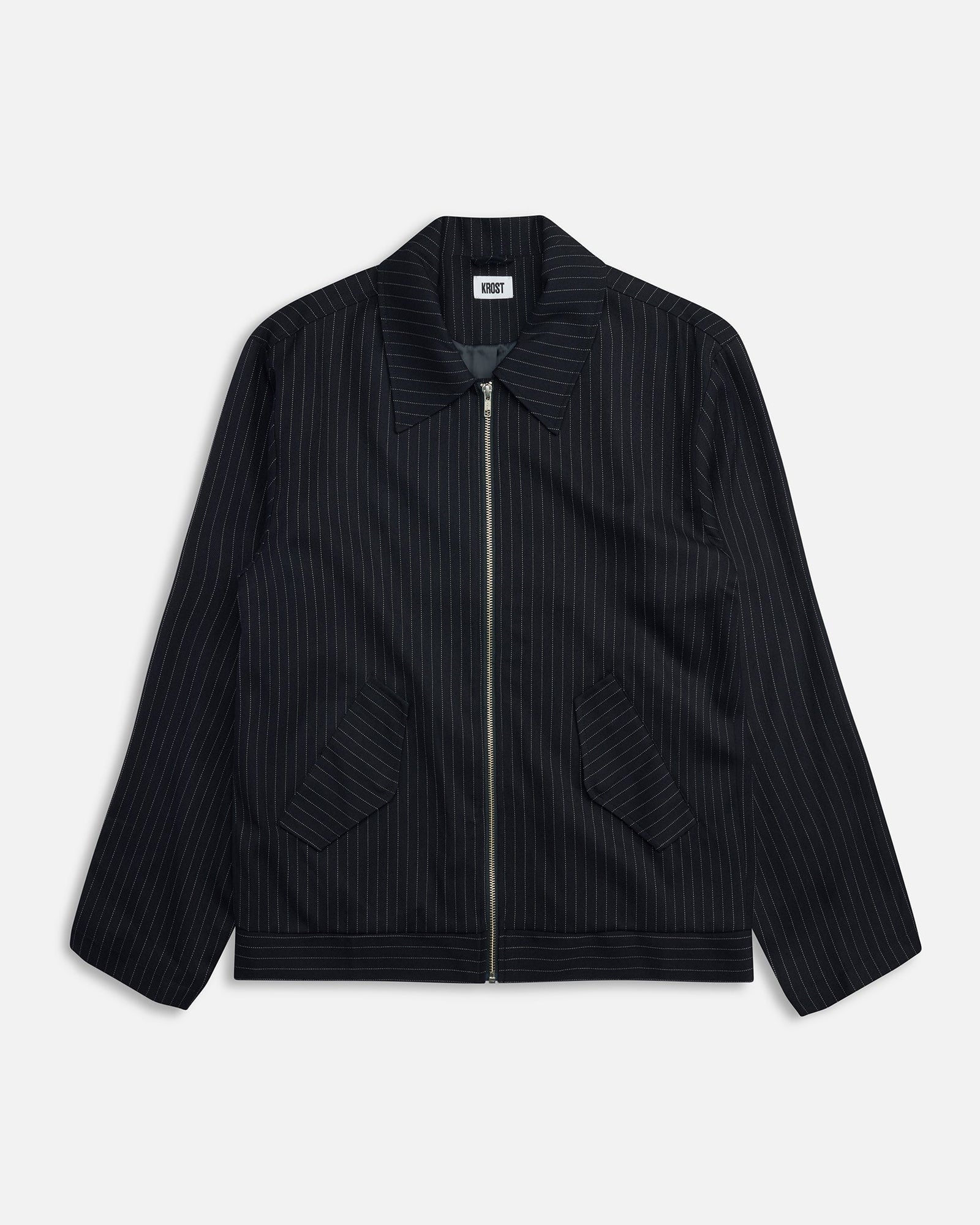 University Pinstripe Jacket | Black