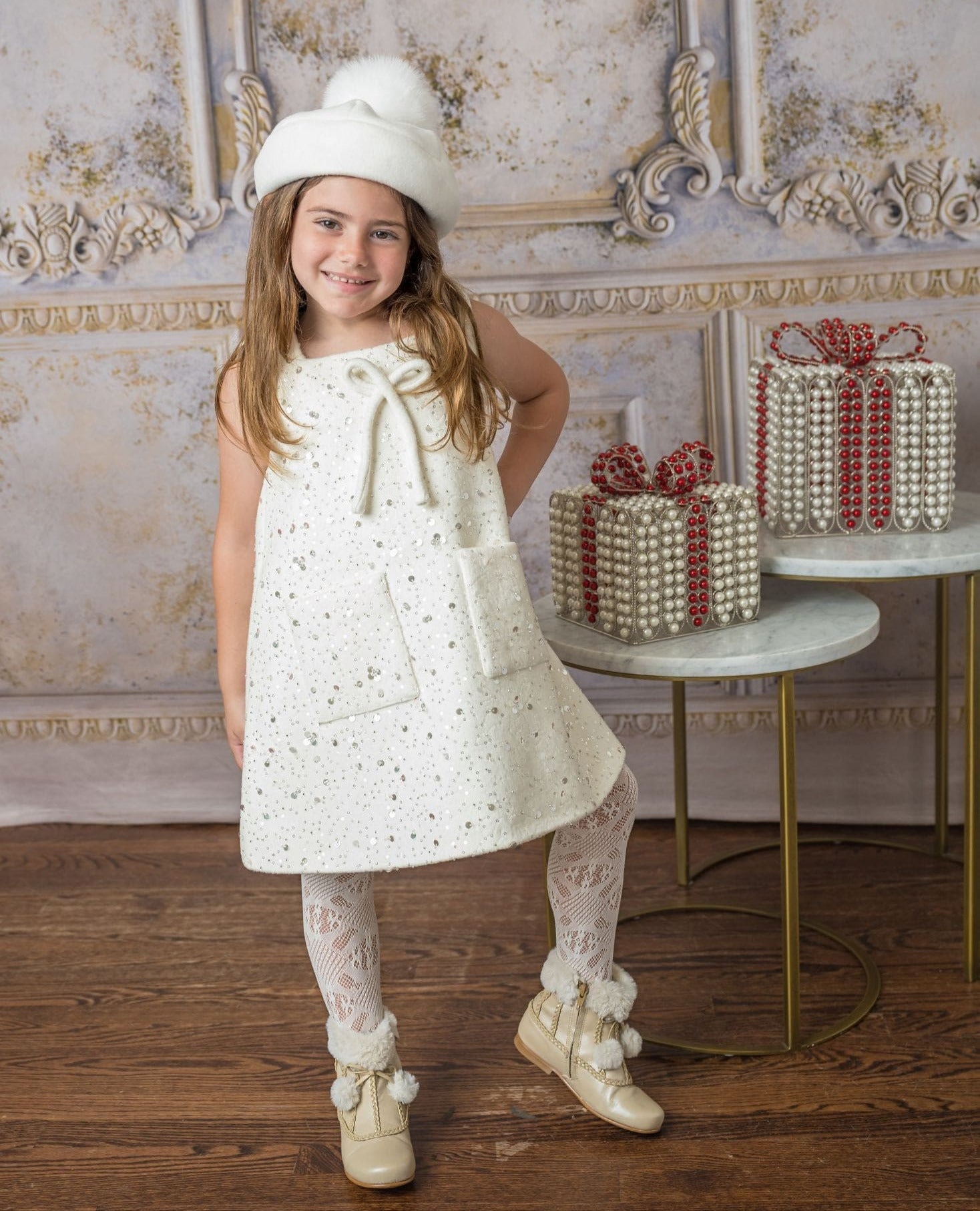 Girl | Marshmallow Wool Dress | Beige