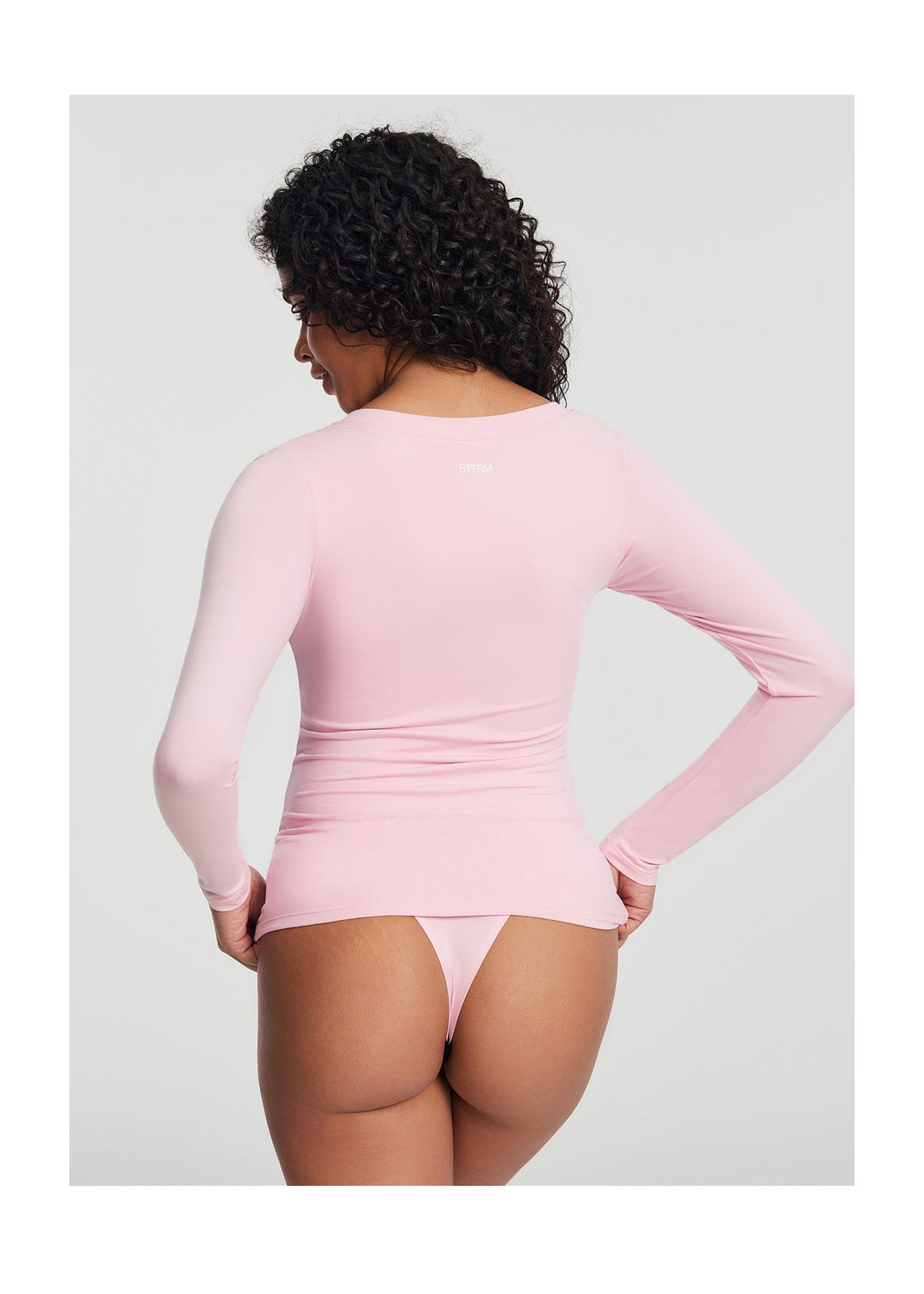 V-Neck Long Sleeve Top | Ballet Pink