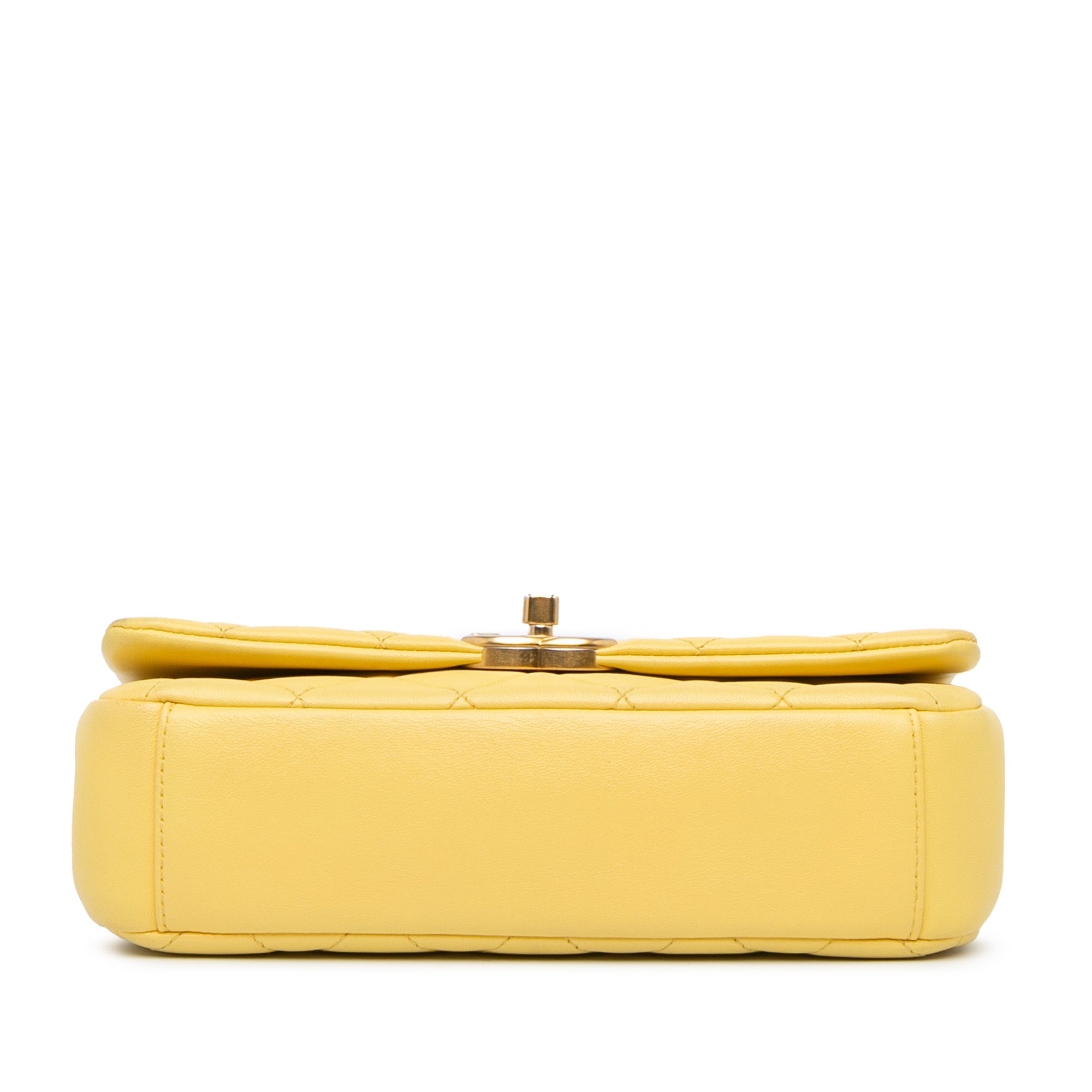 Chanel | Pre-Owned Quilted Lambskin Chain Is More Flap | Yellow