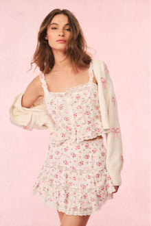 Vietta Cotton Rose & Bow Top | Fancy Pink