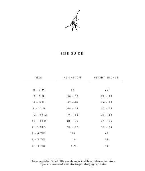 Product size guide