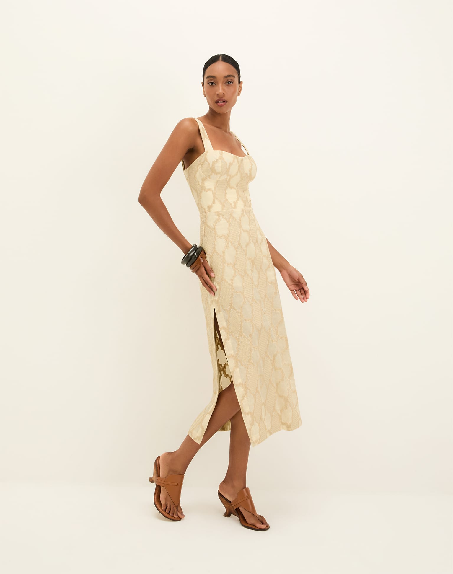 Coen Midi Dress - Embroidered Glitz XS
