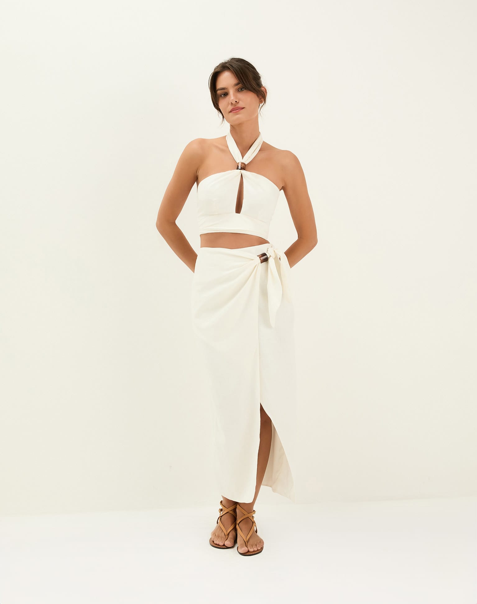 Luna Halter Top - Off White XS