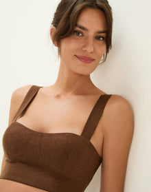 Valleta Cropped Top - Brown XS