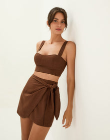 Valleta Cropped Top - Brown XS