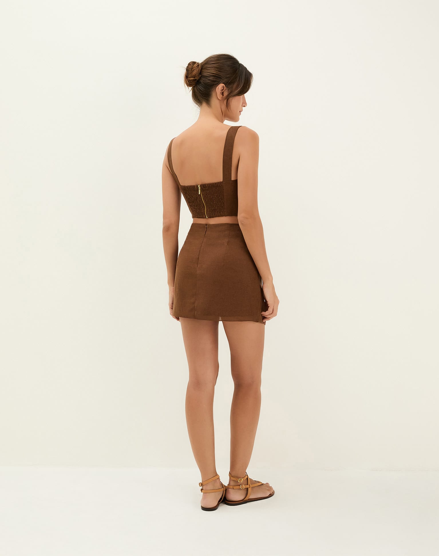 Luna Mini Skirt - Brown XS