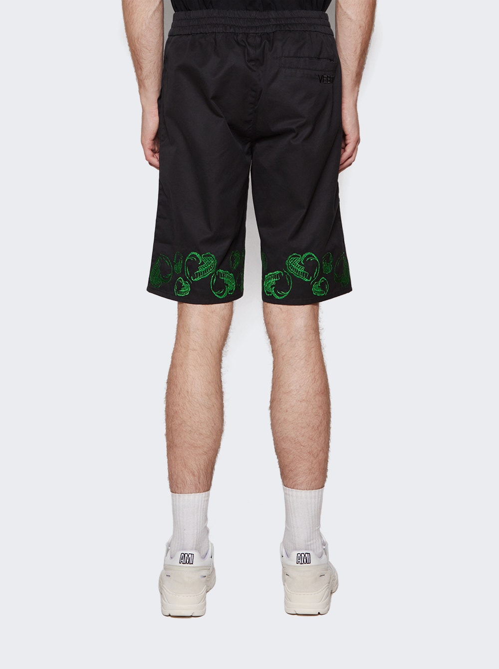 Men | VEERT | Heart Embroidered Shorts | Black
