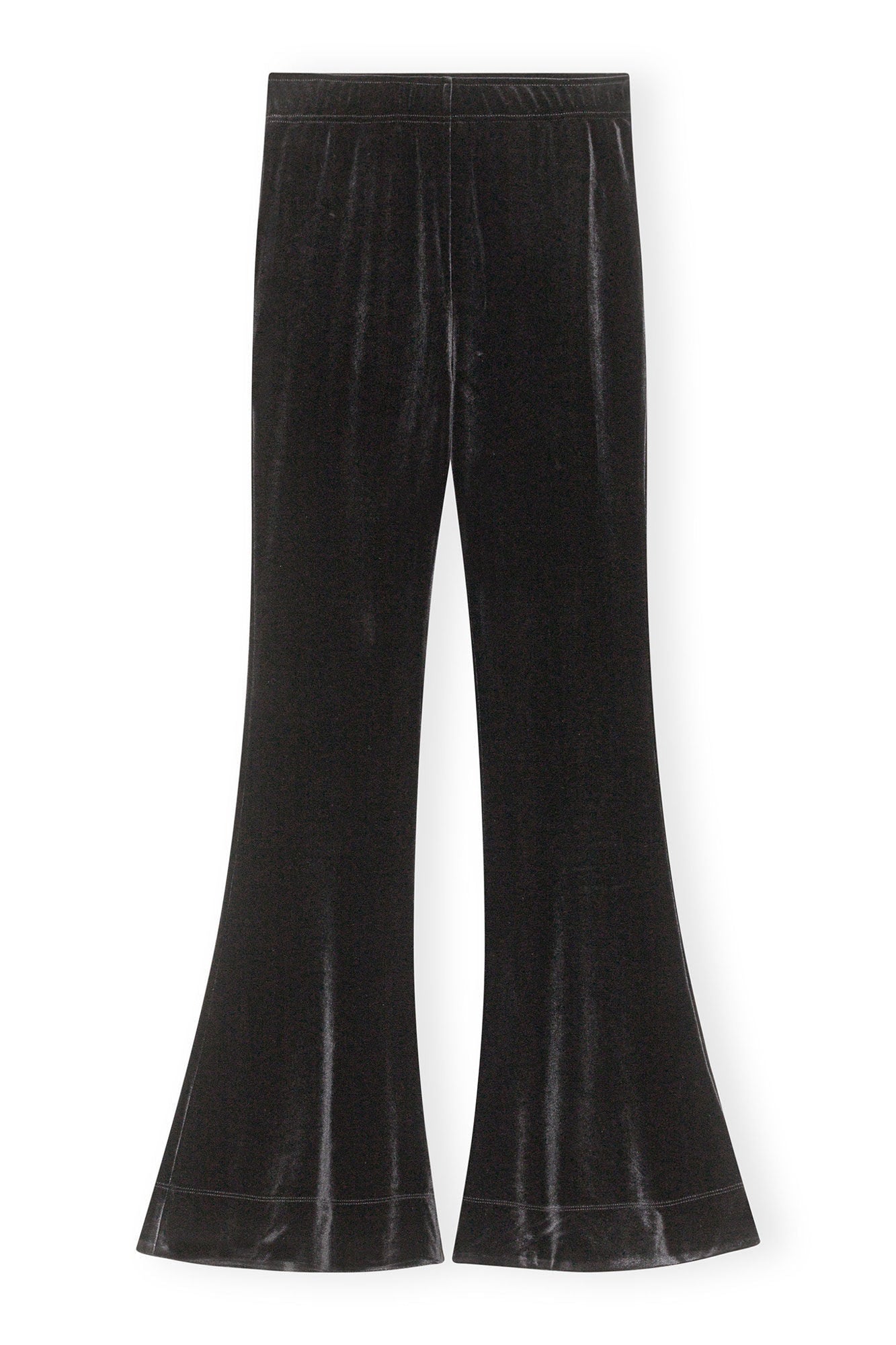 Velvet Flared Trousers | Black