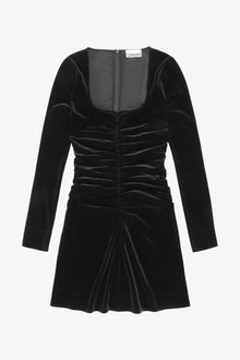 Velvet Jersey Mini Dress | Black