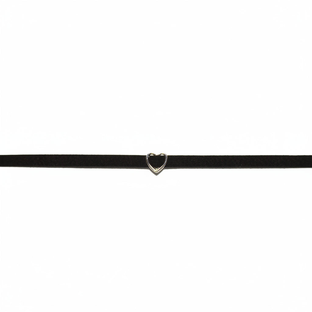 Velvet Heart Choker | Rhodium-Plated Brass