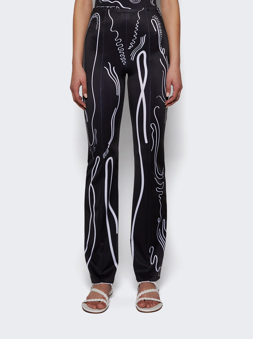 Women | Di Petsa | Venus Shell Lycra Trousers And White | Black