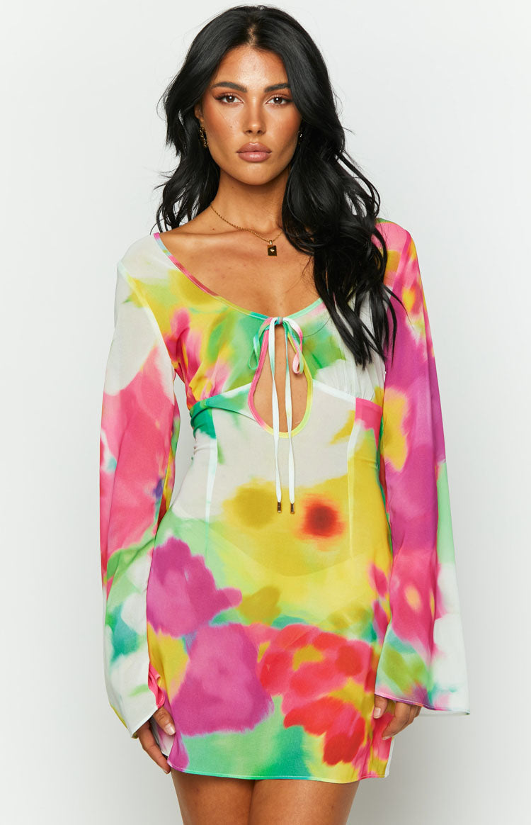 Vienna Long Sleeve Mini Dress | Floral Print