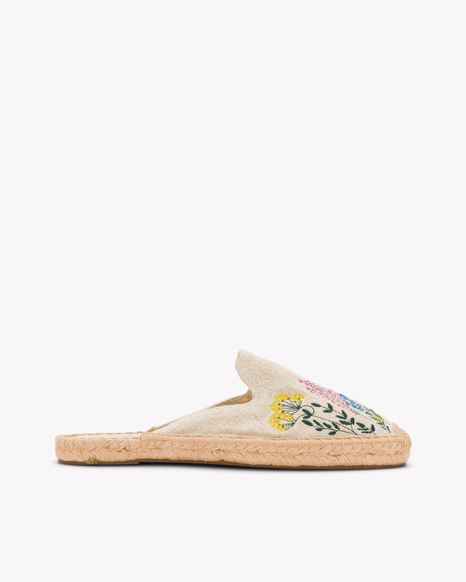 Womens | Smoking Mule Espadrille | Embroidery | Natural
