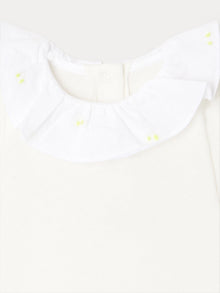 Girl | April Onesie With Embroidered Collar | Acid Yellow