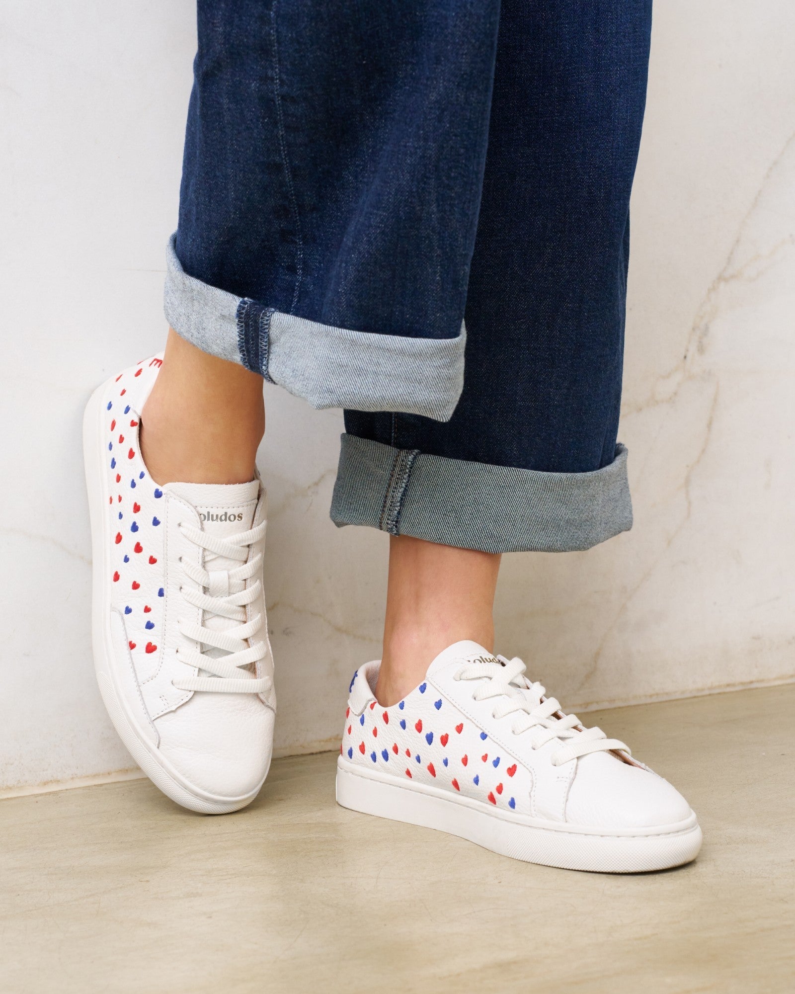 Womens | Ibiza Classic Sneaker | Embroidery | Oasis White/Hearts