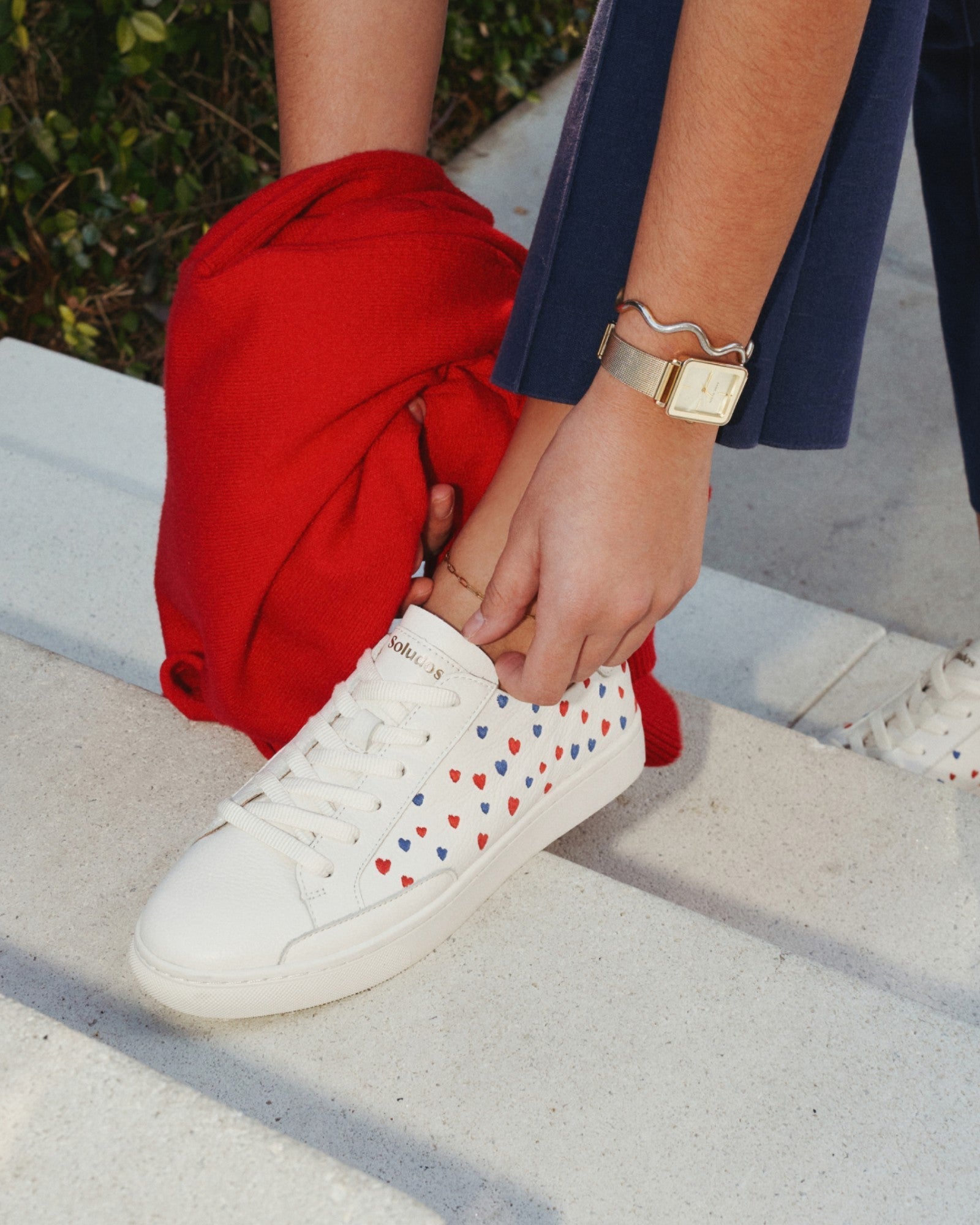 Womens | Ibiza Classic Sneaker | Embroidery | Oasis White/Hearts