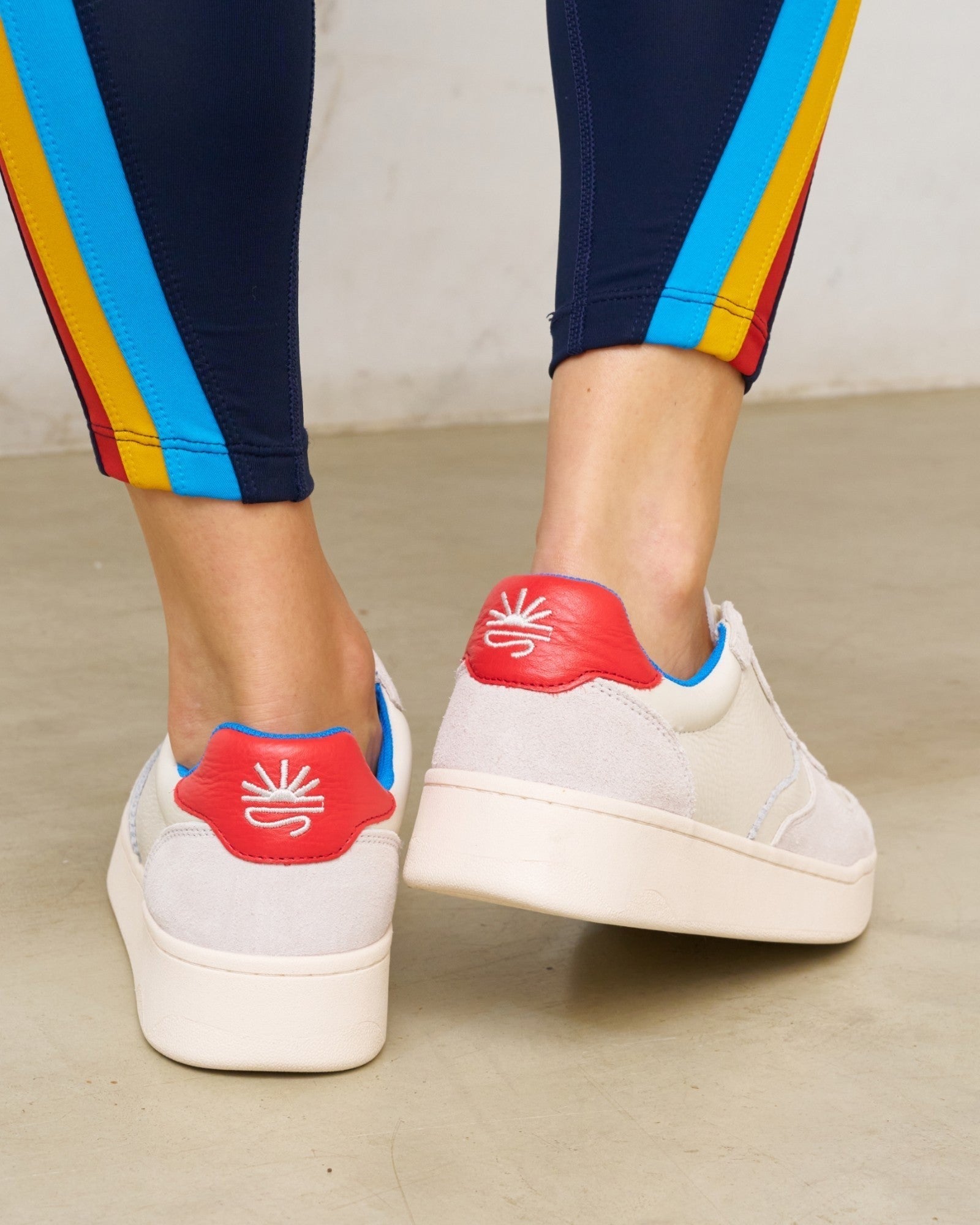 Womens | Roma Retro Sneaker | White/Red/French Blue