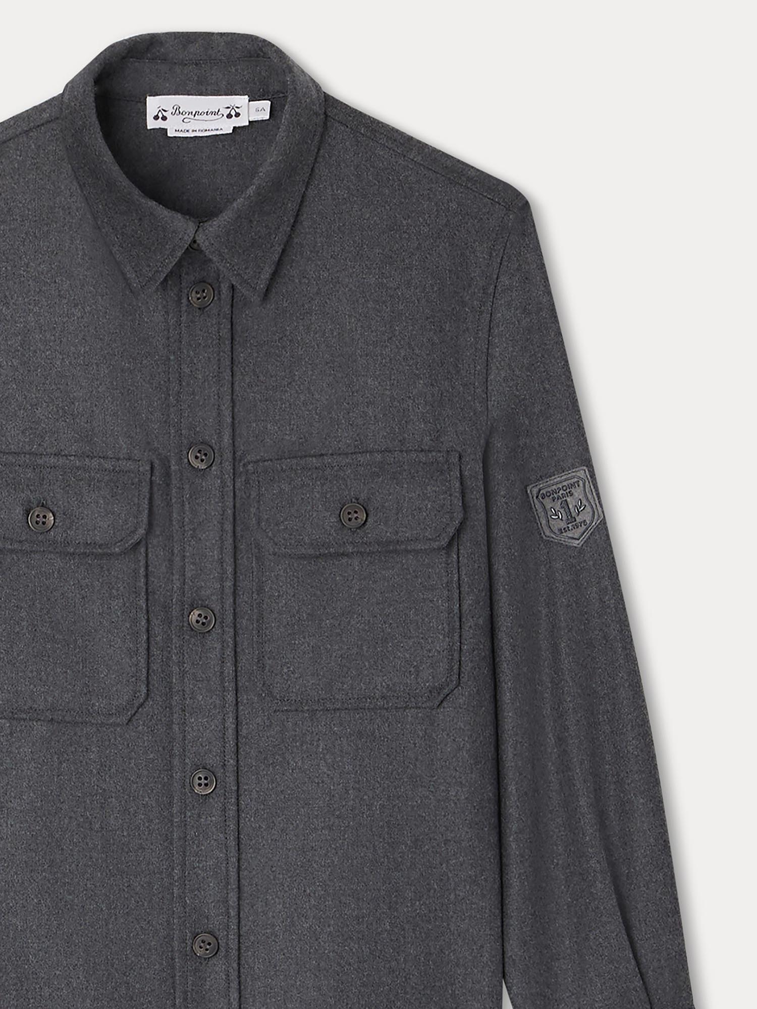Boy | Gustave Shirt With Patch | Charcoal Gray