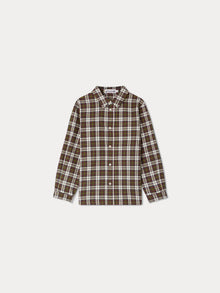 Boy | Daho Shirt With Green Checkers | Dark Green