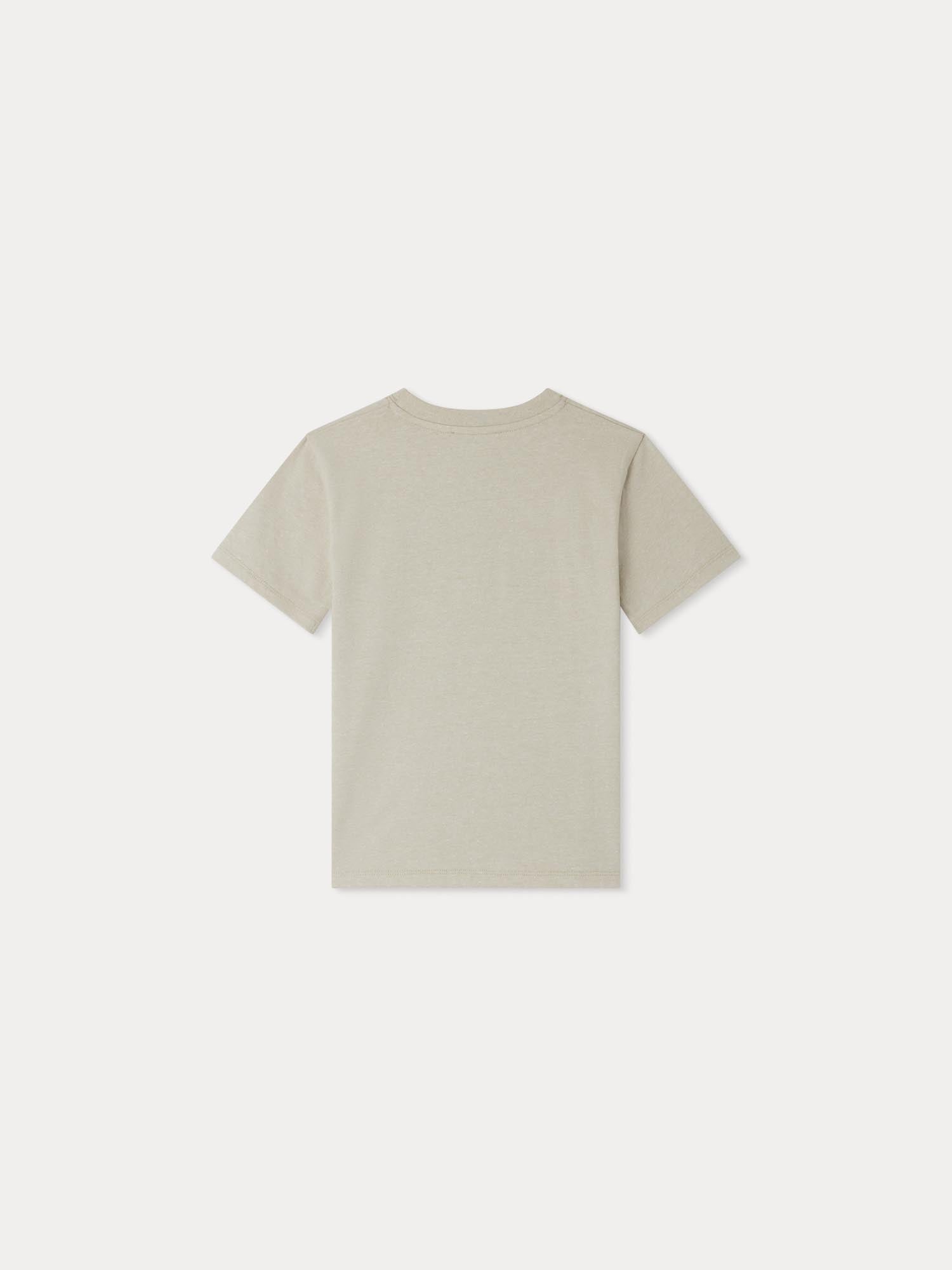 Boy | Thibald Embroidered Logo T Shirt | Heathered Twine