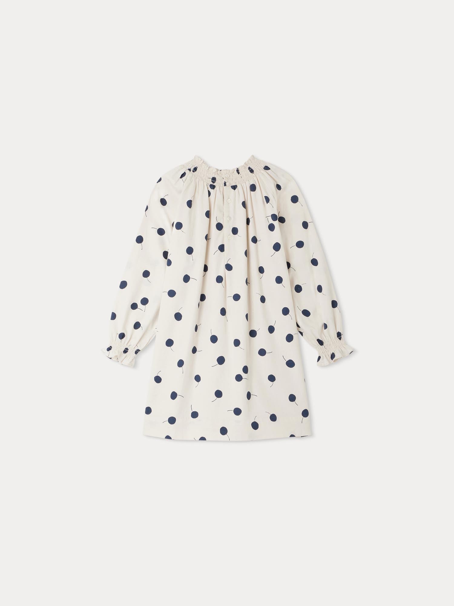 Girl | Fleur Cherry Print Dress | Marine Print