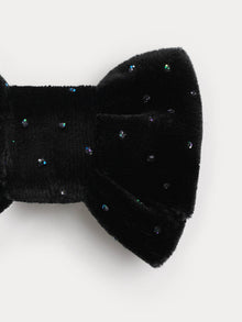 Girl | Tuti Velvet And Rhinestone Barrette | Black