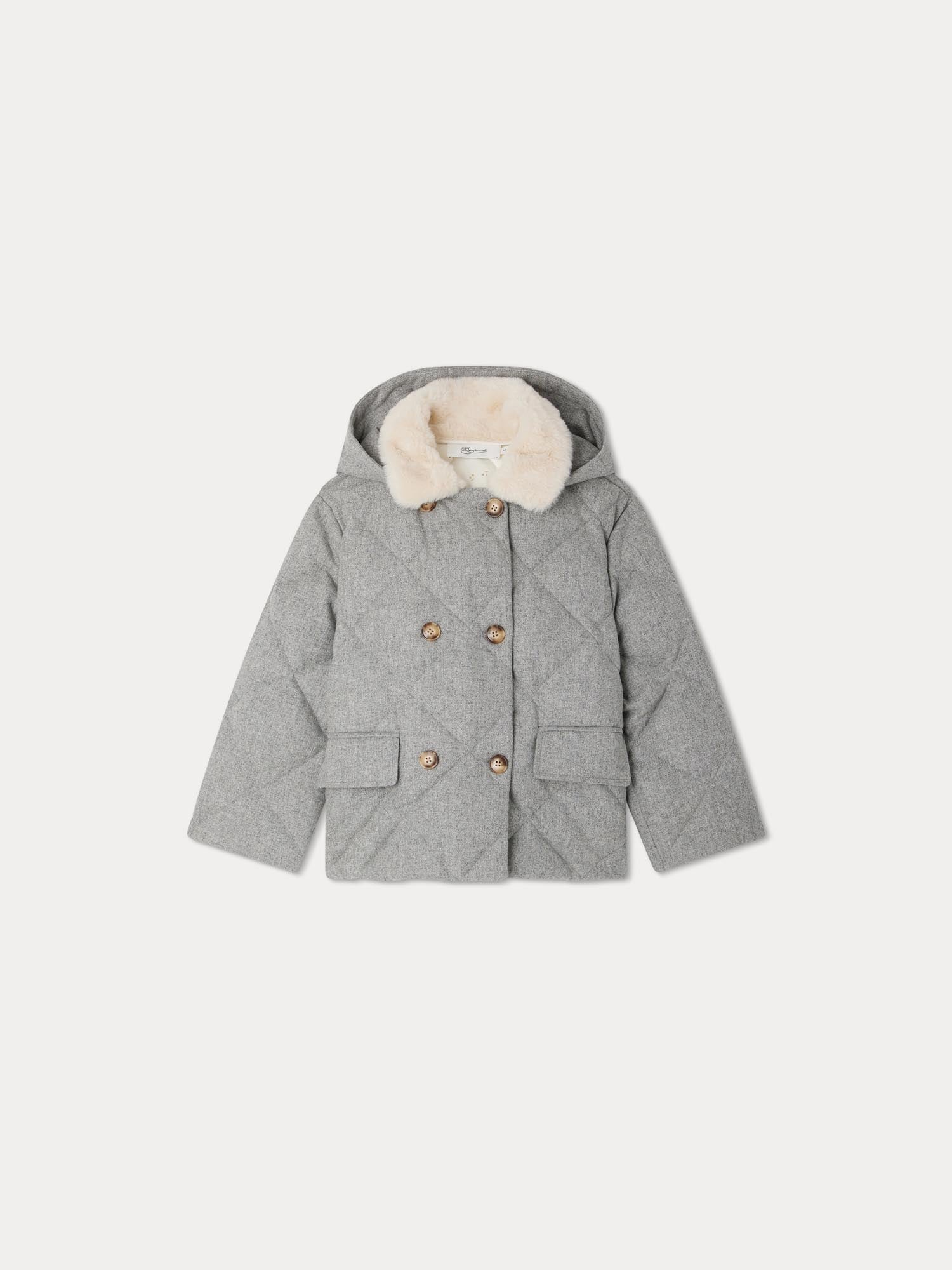 Girl | Modesty Double Breasted Down Jacket | Medium Heathered Gray