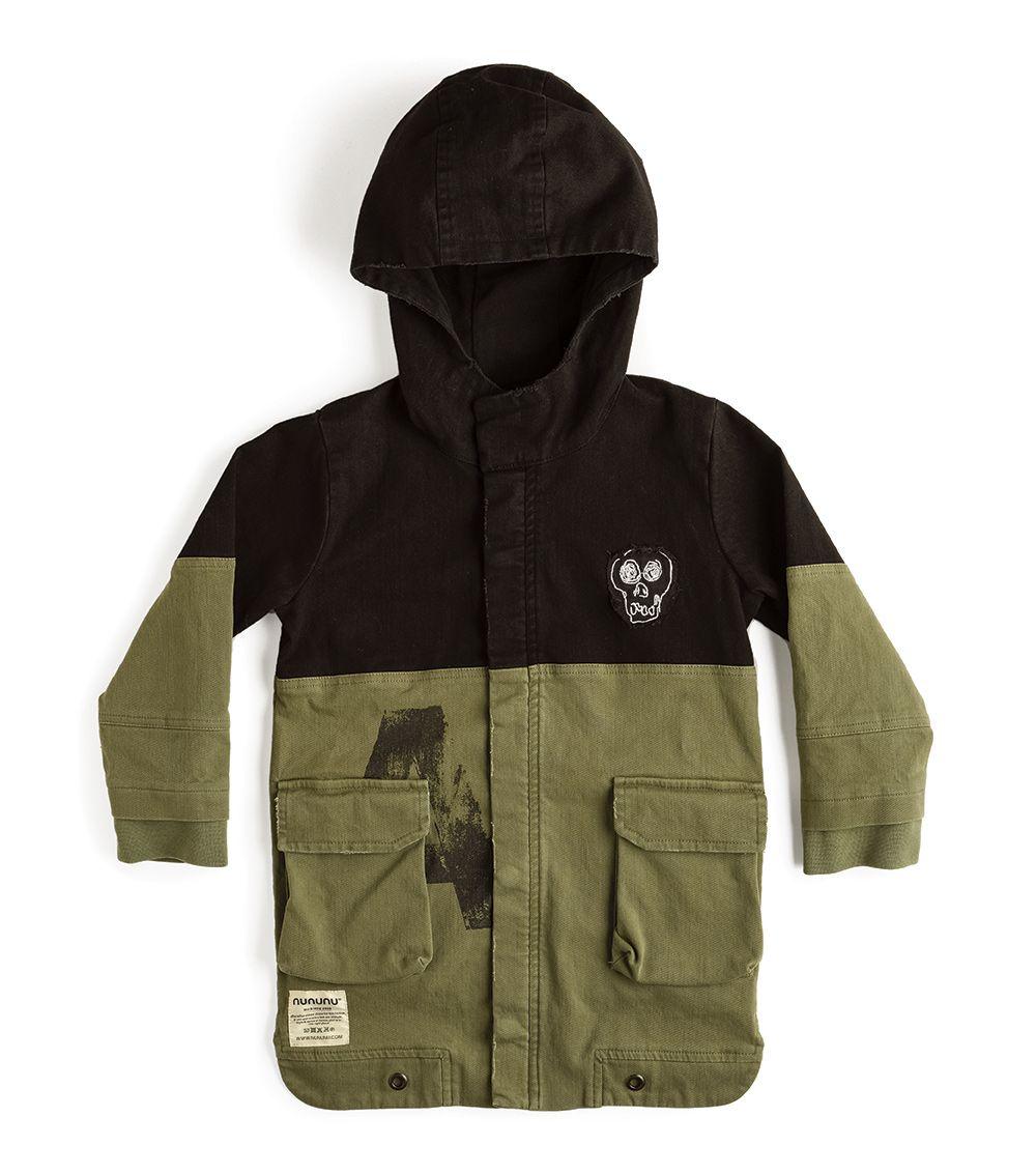 Kid | Deconstructed Army Coat | Black x Olive