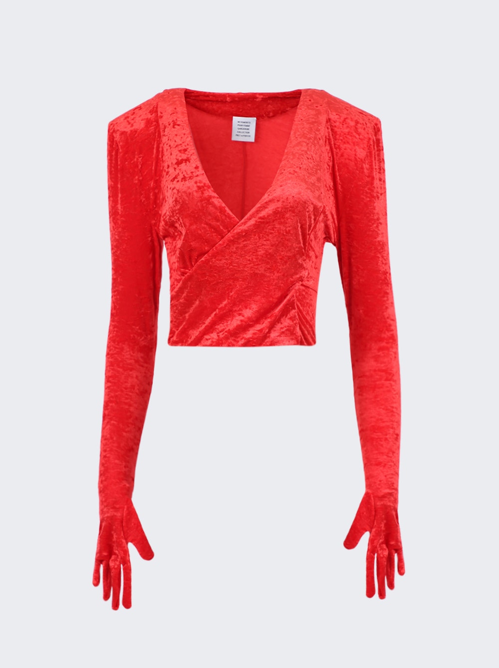 Women | VETEMENTS | Gloved Velvet Dynasty Top | Red