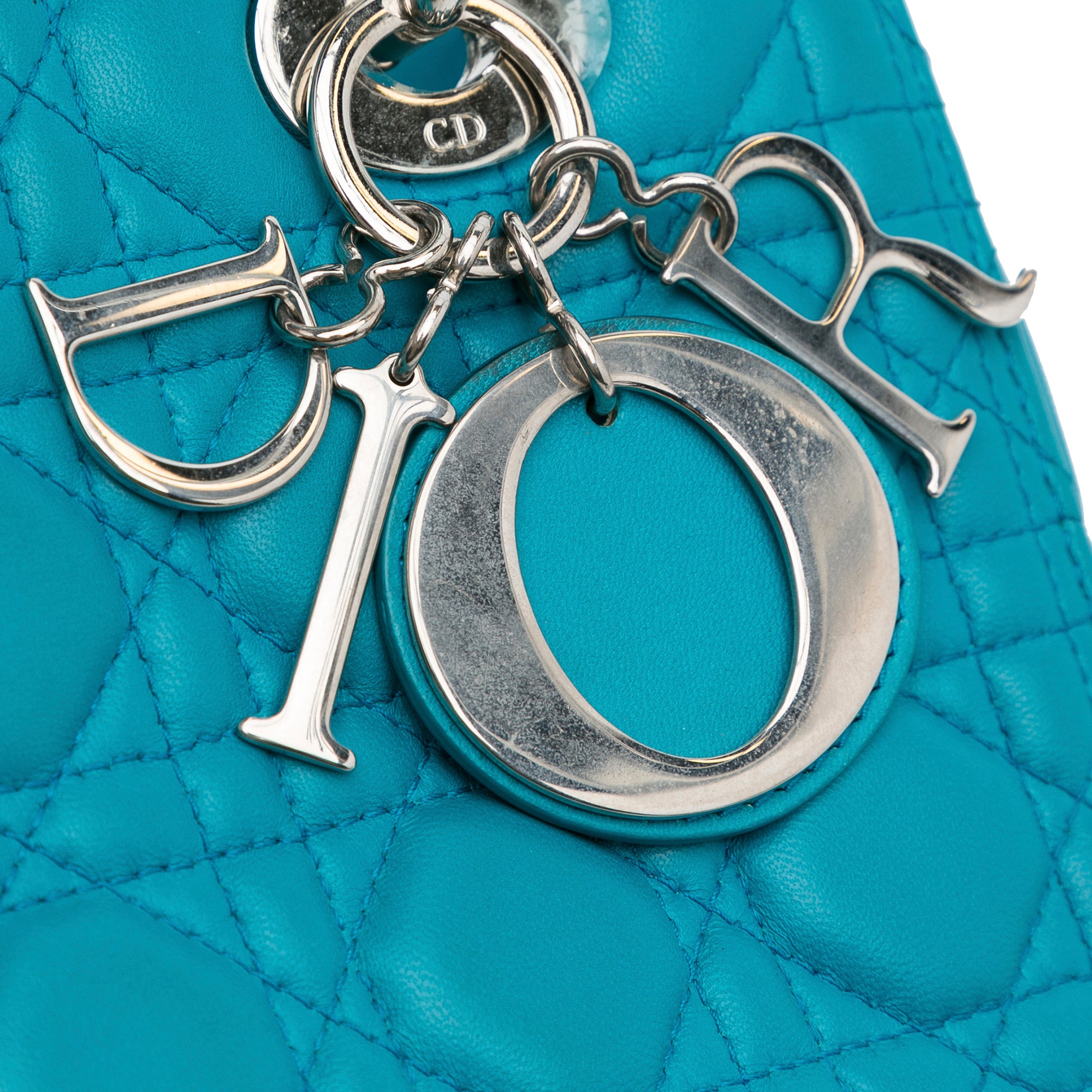 Dior | Pre-Owned Medium Lambskin Cannage Lady | Blue/Turquoise