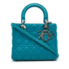 Dior | Pre-Owned Medium Lambskin Cannage Lady | Blue/Turquoise