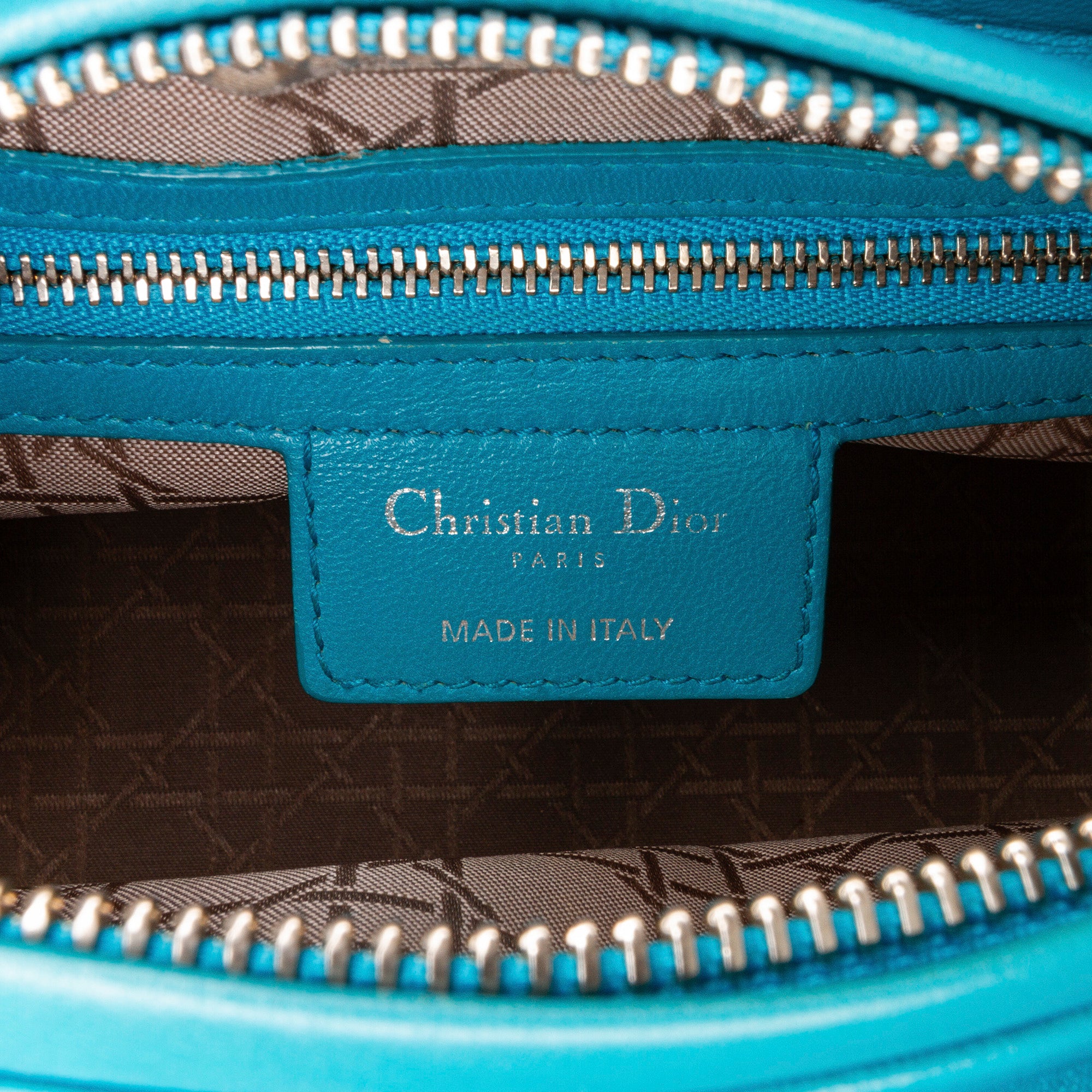 Dior | Pre-Owned Medium Lambskin Cannage Lady | Blue/Turquoise