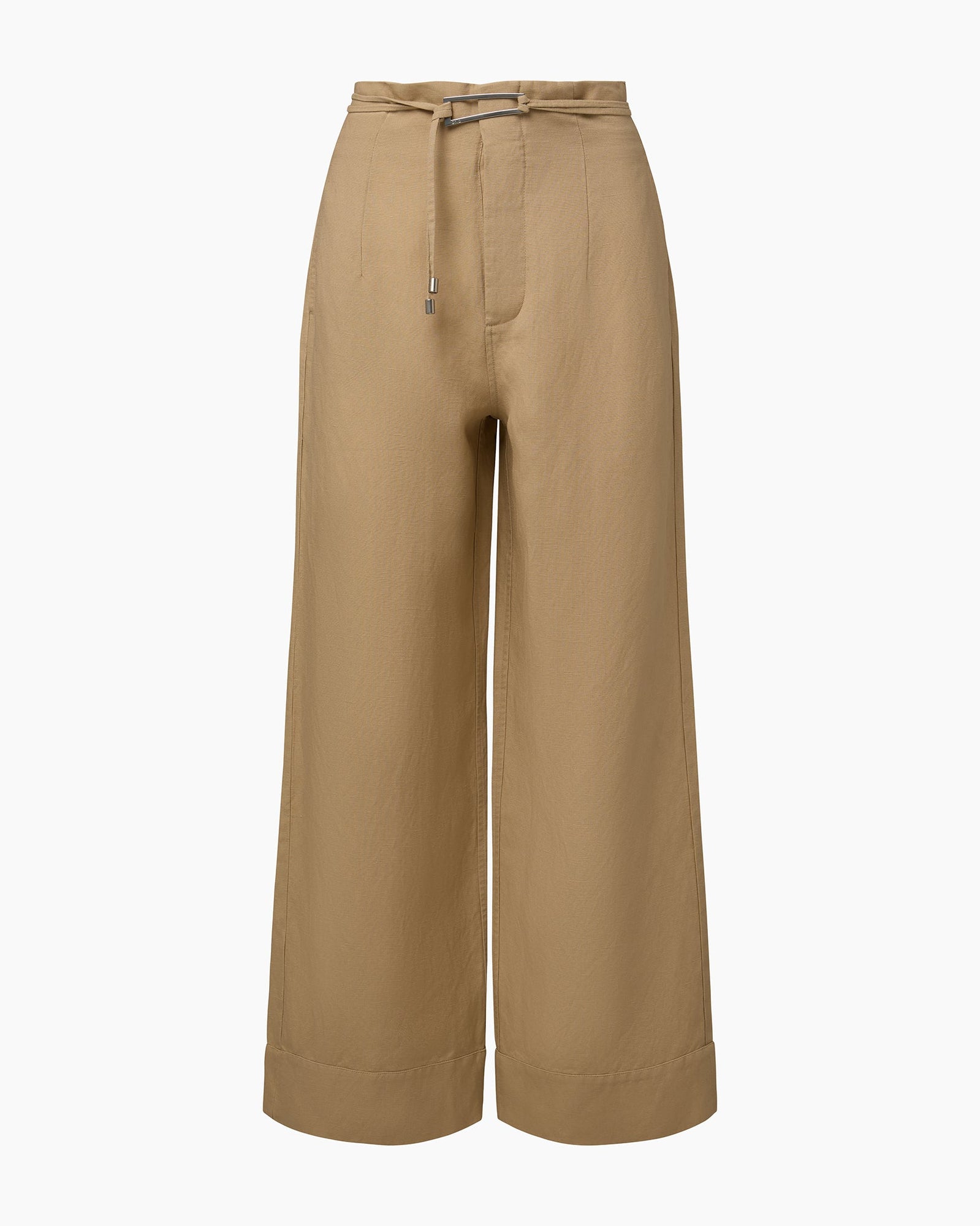 Womens | Air Linen Paperbag Trouser - II | Jute