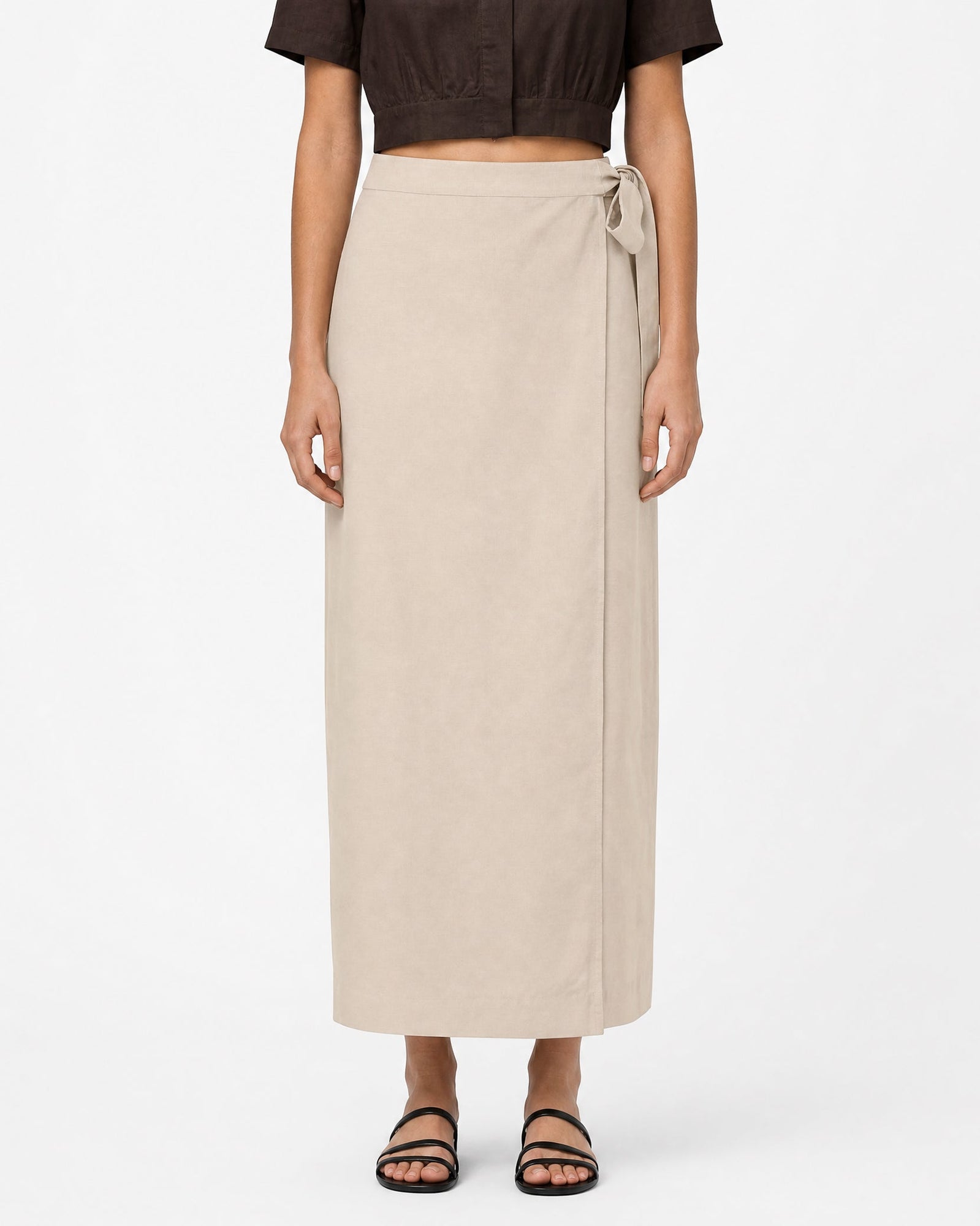 Womens | Maxi Wrap Skirt | Flax