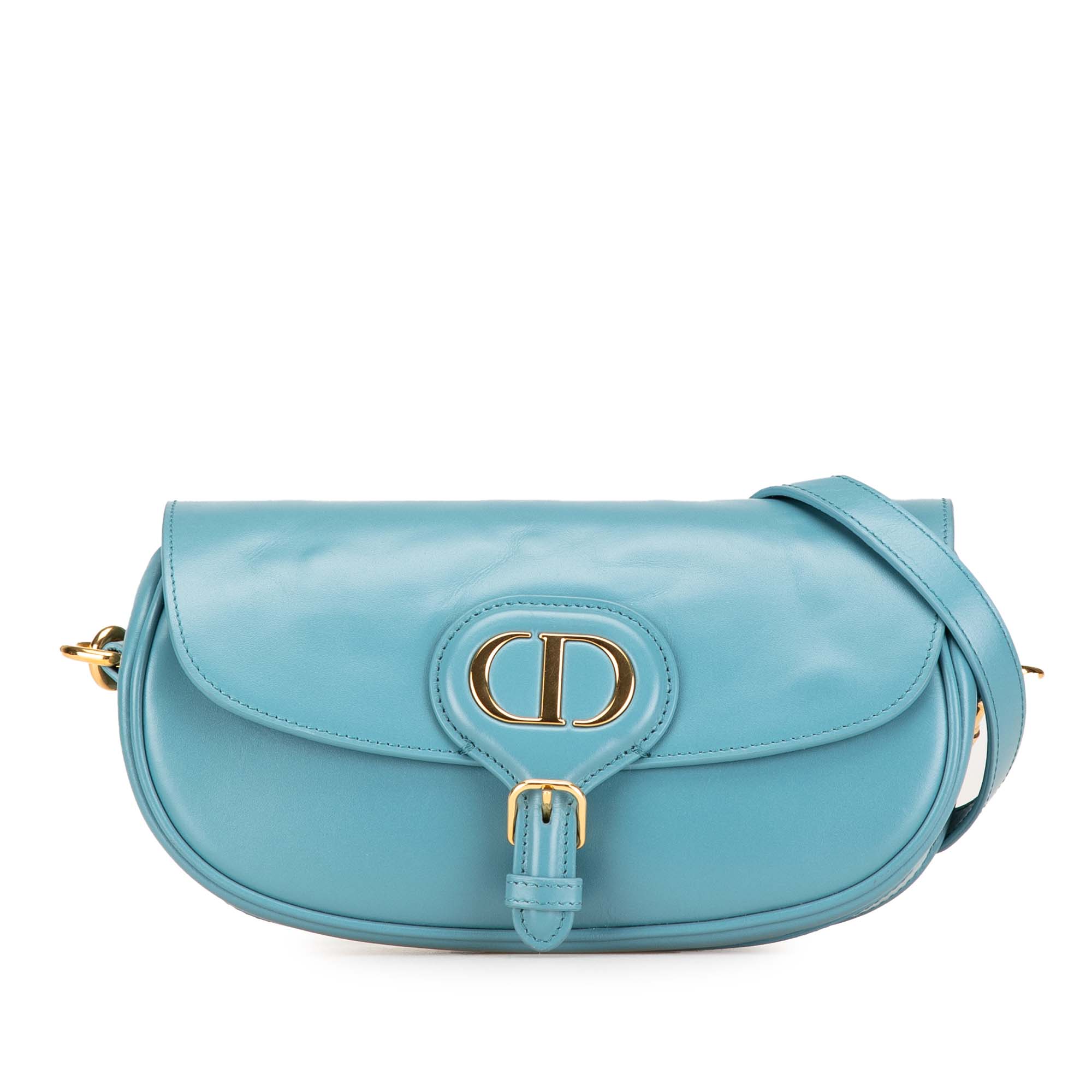 Dior | Pre-Owned Calfskin Bobby East West Crossbody | Blue/Light Blue