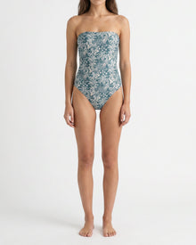 Womens | Bardot One Piece | Sea Moss/White