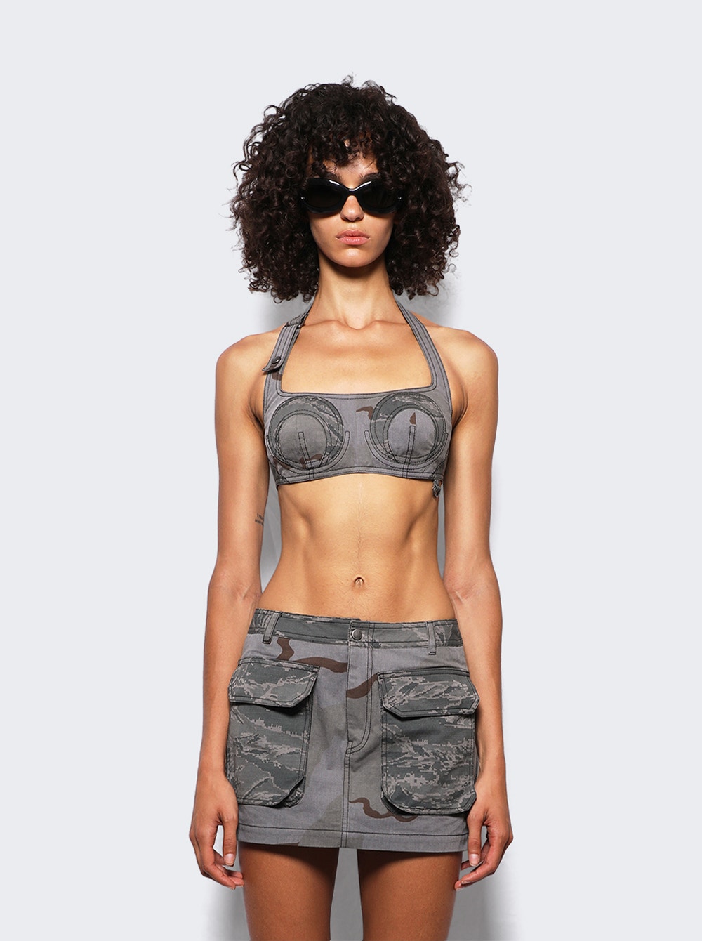 Women | Marine Serre | Regenerated Bandeau Top | Dark Grey
