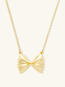 Bow Tie Pasta Necklace | 14K Gold Plated Brass