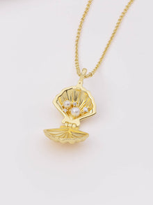 Sundaze Shell Locket Necklace | Natural Gemstone | 14K Gold Plated Brass