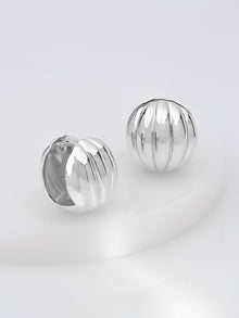 Dome Ripple 20mm Earrings | Silver Rhodium Plated Brass