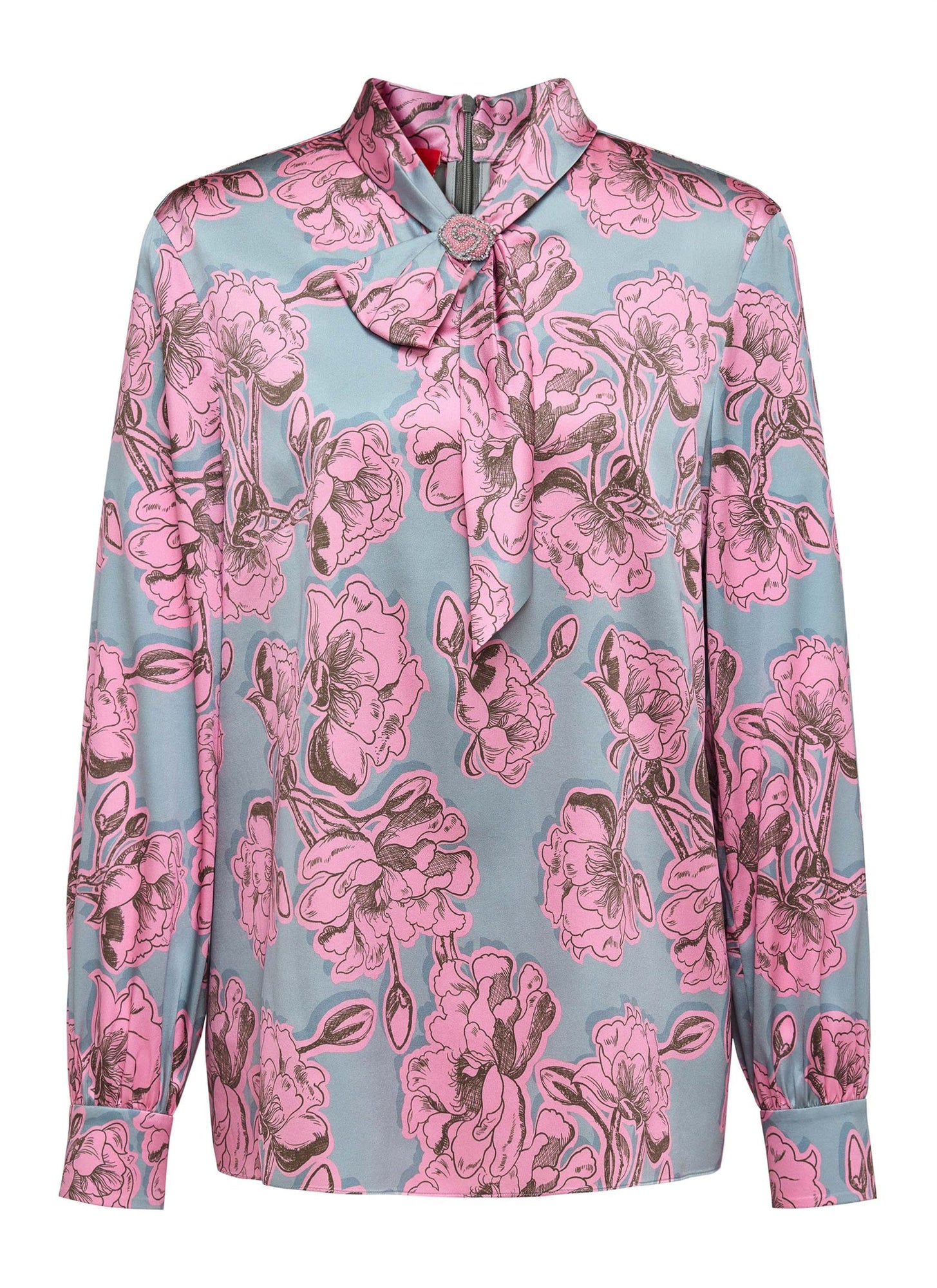 Ribbon Straight-Leg Long Sleeve Shirt | Pink